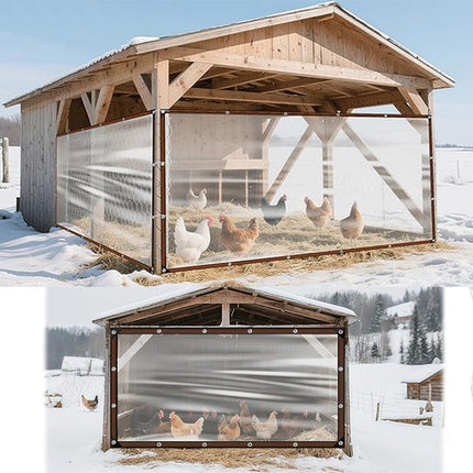 Transparent tarpaulin with eyelets, transparent tarpaulin for outdoor use, waterproof film, woven tarpaulin, canvas, awning, durable, weatherproof, multifunctional tarpaulin 3 x 4m.