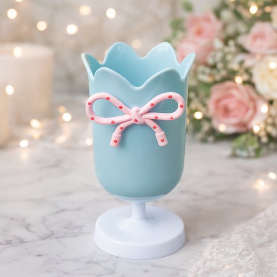 Tulip-shaped pen holder - pen rack - creative desk decoration - refined (Blue).