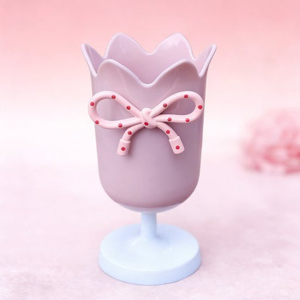 Tulip-shaped pen holder - pen rack - creative desk decoration - refined (Pink).