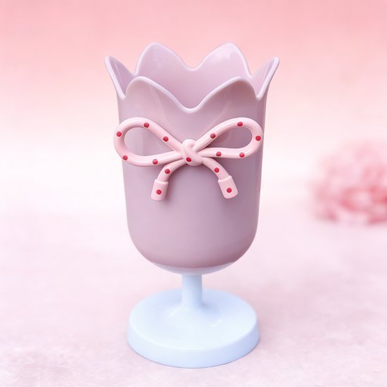 Tulip-shaped pen holder - pen rack - creative desk decoration - refined (Pink).