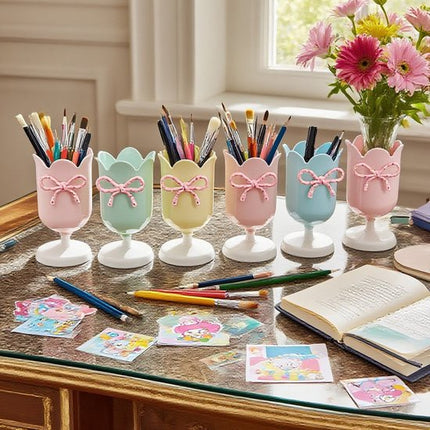 Tulip-shaped pen holder - pen rack - creative desk decoration - refined (Pink).