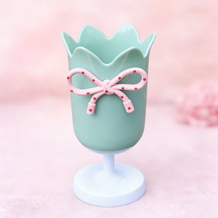 Tulip-shaped pen holder - pen rack - creative desk decoration - refined (Green).