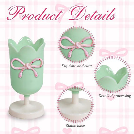 Tulip-shaped pen holder - pen rack - creative desk decoration - refined (Green).