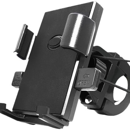 Phone Stand - Bike Phone Holder - Anti-slip Design - Lock in One Second - 360° Rotation - Suitable for Bicycle and Motorcycle Handlebars from 15mm to 28mm, Compatible with Smartphones from 4.7 to 7.1 Inches - Black.