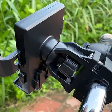 Phone Stand - Bike Phone Holder - Anti-slip Design - Lock in One Second - 360° Rotation - Suitable for Bicycle and Motorcycle Handlebars from 15mm to 28mm, Compatible with Smartphones from 4.7 to 7.1 Inches - Black.