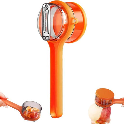 Vegetable Peeler - Fruit and Vegetable Peeler - with Storage Box - Safe and Efficient - Double-Sided Sharp Stainless Steel Blades - Easy to Clean - Process Fruits and Vegetables Easily and Conveniently - Set of 2 (Orange).