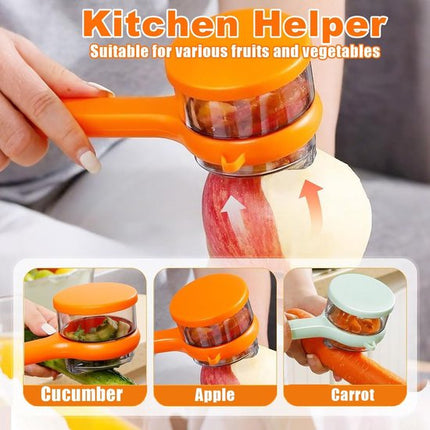 Vegetable Peeler - Fruit and Vegetable Peeler - with Storage Box - Safe and Efficient - Double-Sided Sharp Stainless Steel Blades - Easy to Clean - Process Fruits and Vegetables Easily and Conveniently - Set of 2 (Orange + Green).