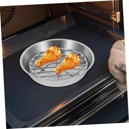 Baking tray for air fryer - Air fryer baking pan - Air fryer accessories - Baking tray with rack - Made of 304 stainless steel - 12 cm.