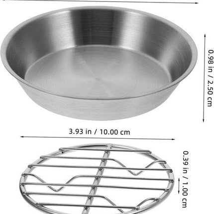 Baking tray for air fryer - Air fryer baking pan - Air fryer accessories - Baking tray with rack - Made of 304 stainless steel - 12 cm.