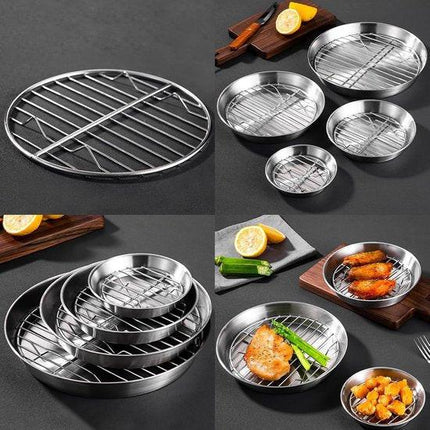 Baking tray for air fryer - Air fryer baking pan - Air fryer accessories - Baking tray with rack - Made of 304 stainless steel - 20 cm.