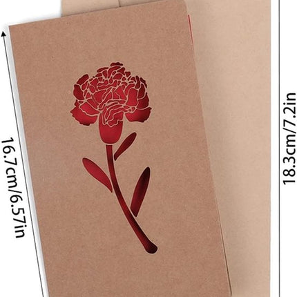 Set of 6 Valentine's Day Envelopes - Valentine's Day and Mother's Day Cards - Hollowed Heart Flowers - Birthday Party Supplies - Wedding Invitations.