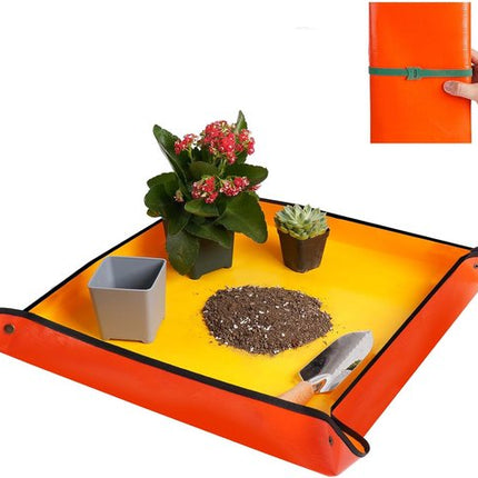 Houseplant Transplant Mat – Foldable and Portable Transplanting Mat to Prevent Soil Spills – Ideal for Succulents – Garden Gift for Plant Lovers (27" x 27").