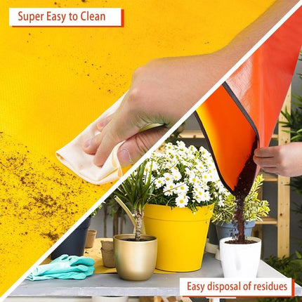 Houseplant Transplant Mat – Foldable and Portable Transplanting Mat to Prevent Soil Spills – Ideal for Succulents – Garden Gift for Plant Lovers (27" x 27").