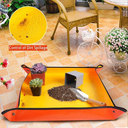 Houseplant Transplant Mat – Foldable and Portable Transplanting Mat to Prevent Soil Spills – Ideal for Succulents – Garden Gift for Plant Lovers (27" x 27").