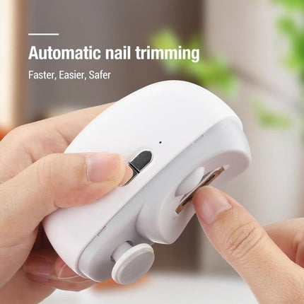 3-in-1 Electric Nail Clipper with LED Polishing Function – Safe Nail Cutting and Care for Seniors and Adults（Purple）.