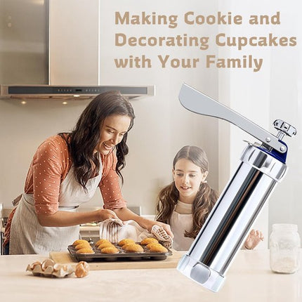 Cookie Press Set - With 20 Molding Plates & 4 Nozzles - For Making Cookies in Different Shapes.