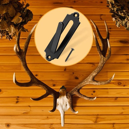 12-Piece Skull Wall Hook Set - Black Steel Hook for Decoration - Includes Mounting Kit.