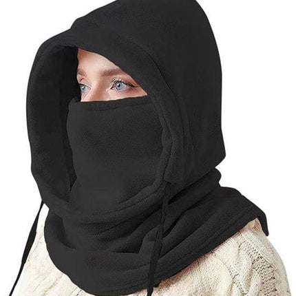 Windproof Hat – Warm Fleece Ski Mask & Winter Mask – Face & Neck Protector for Cold Weather – Suitable for Motorcycling, Cycling & Outdoors – Unisex（Black）.