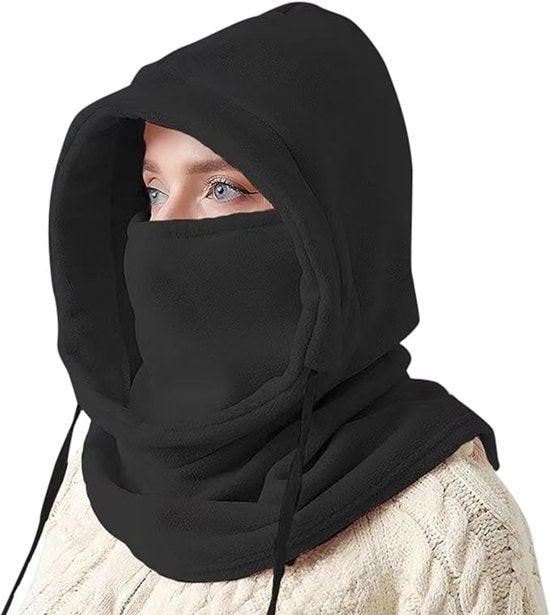 Windproof Hat – Warm Fleece Ski Mask & Winter Mask – Face & Neck Protector for Cold Weather – Suitable for Motorcycling, Cycling & Outdoors – Unisex（Black）.