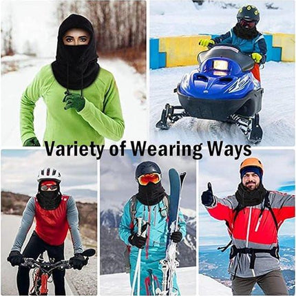 Windproof Hat – Warm Fleece Ski Mask & Winter Mask – Face & Neck Protector for Cold Weather – Suitable for Motorcycling, Cycling & Outdoors – Unisex（Black）.