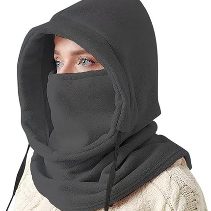 Windproof Hat – Warm Fleece Ski Mask & Winter Mask – Face & Neck Protector for Cold Weather – Suitable for Motorcycling, Cycling & Outdoors – Unisex（Gray）.