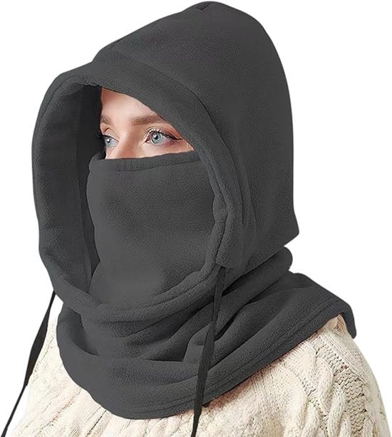 Windproof Hat – Warm Fleece Ski Mask & Winter Mask – Face & Neck Protector for Cold Weather – Suitable for Motorcycling, Cycling & Outdoors – Unisex（Gray）.