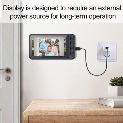 Wireless Doorbell with Camera - 1080P Image & 4.5 Inch Screen - No WiFi Required - Range Up to 120m - Night Vision.