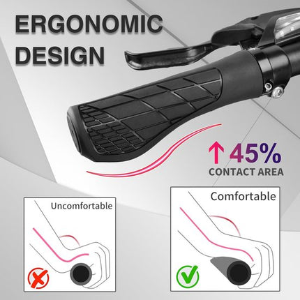Bicycle grips - Mountain bike grips - 1 pair, including installation tools - Ergonomic bicycle grips | Red Gripps.
