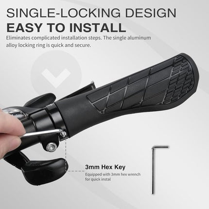 Bicycle grips - Mountain bike grips - 1 pair, including installation tools - Ergonomic bicycle grips | Red Gripps.