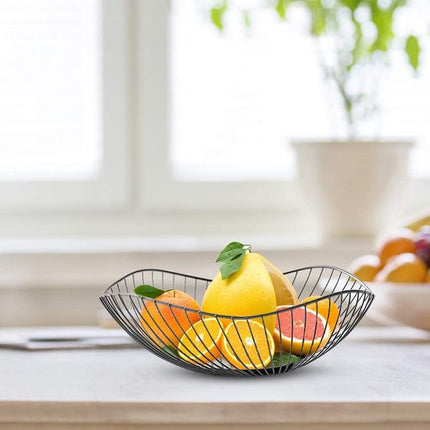 Fruit basket - fruit bowl - metal fruit bowl - 1 fruit basket - fruit basket - wire fruit basket - suitable for fruit, vegetables, groceries and decoration (black).