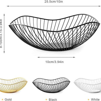 Fruit basket - fruit bowl - metal fruit bowl - 1 fruit basket - fruit basket - wire fruit basket - suitable for fruit, vegetables, groceries and decoration (black).