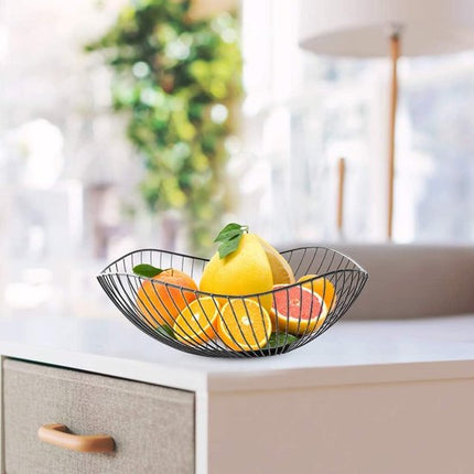 Fruit basket - fruit bowl - metal fruit bowl - 1 fruit basket - fruit basket - wire fruit basket - suitable for fruit, vegetables, groceries and decoration (black).