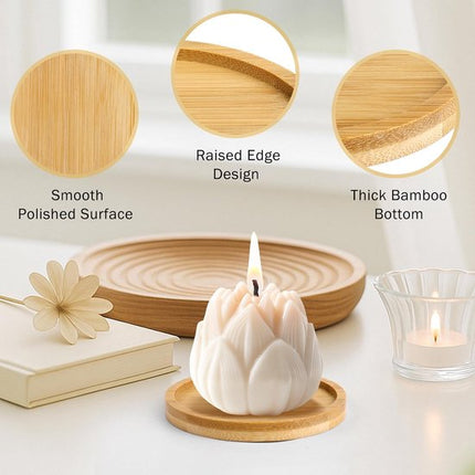 Coasters - Set of 8 - Round coasters - Wooden coasters - Suitable for water glasses, ornaments, candles, potted plants, etc..