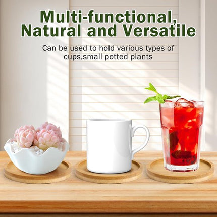 Coasters - Set of 8 - Round coasters - Wooden coasters - Suitable for water glasses, ornaments, candles, potted plants, etc..