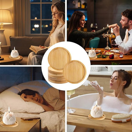 Coasters - Set of 8 - Round coasters - Wooden coasters - Suitable for water glasses, ornaments, candles, potted plants, etc..