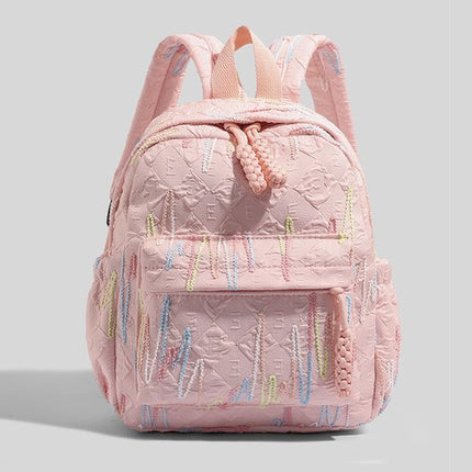 Backpack – Stylish and practical lightweight backpack – With two zippered compartments and adjustable shoulder strap – Fashionable design for girls, children and adults – Pink.