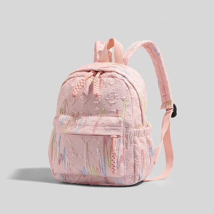 Backpack – Stylish and practical lightweight backpack – With two zippered compartments and adjustable shoulder strap – Fashionable design for girls, children and adults – Pink.