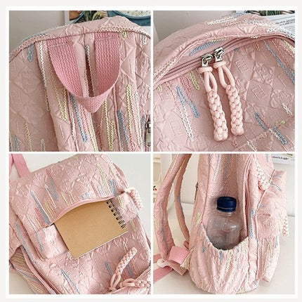Backpack – Stylish and practical lightweight backpack – With two zippered compartments and adjustable shoulder strap – Fashionable design for girls, children and adults – Pink.