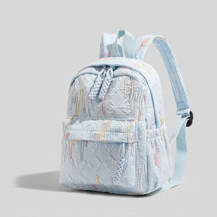 Backpack – Stylish and practical lightweight backpack – With two zippered compartments and adjustable shoulder strap – Fashionable design for girls, children and adults – Blue.