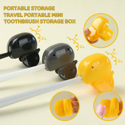 Set of 10 Toothbrush Holders - Portable Toothbrush Protectors - Clip-on Toothbrush Head Covers - Cute Duck Design.
