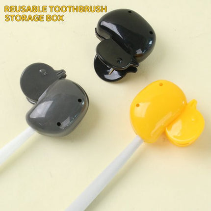 Set of 10 Toothbrush Holders - Portable Toothbrush Protectors - Clip-on Toothbrush Head Covers - Cute Duck Design.