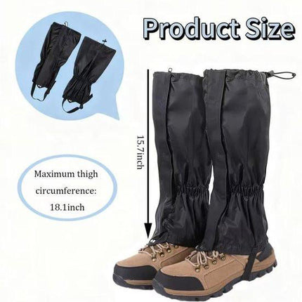 Lightweight Waterproof Leg Warmers - Adjustable Snow Boot Gaiters, Unisex - Suitable for Hiking, Skiing, Mountaineering and Outdoor Activities.