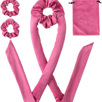 Piece Hair Rollers - Curling Iron for Women - Includes Storage Bag - Creates Long Lasting Curls Without Heat（Pink Red）.