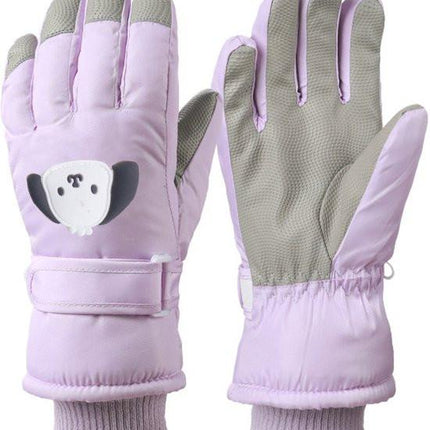 Gloves - Children's Gloves - Children's Ski Gloves - Touchscreen Gloves - Windproof - Warm - Suitable for children from 8 to 14 years in winter - Purple.