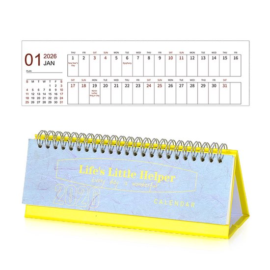 Calendar 2026 - Minimalist English Desk Calendar - Office Calendar - Desk Decor - Style D.