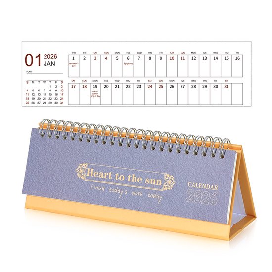 Calendar 2026 - Minimalist English Desk Calendar - Office Calendar - Desk Decor - Style F.