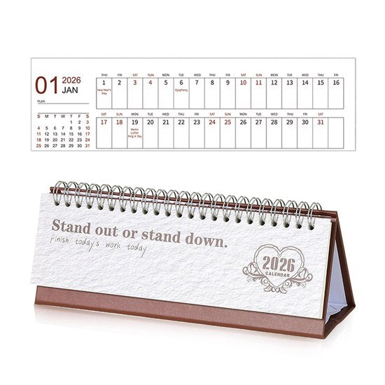 Calendar 2026 - Minimalist English Desk Calendar - Office Calendar - Desk Decoration - Style H.
