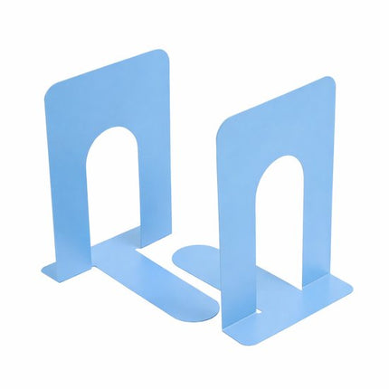Bookends - Metal - Iron Bookshelves - To be used for supporting books and organizing your desk - 2 Pieces - 13 × 15 × 16.5 cm - Blue.