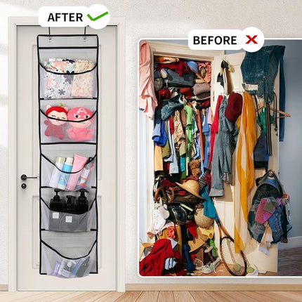 Hanging Storage Bags - Hanging Storage Boxes - Comes with 5 Mesh Pockets - Perfect as Hanging Storage Boxes for the Bedroom - Ideal for Toy Storage.