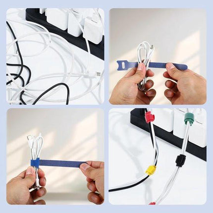 Cable Clips - 120 Pieces - Reusable Cable Ties - Cable Ties for Data Cable Management - Ideal for Cable Management in the Home, Office, Garden and More - Available in 6 Mixed Colors.